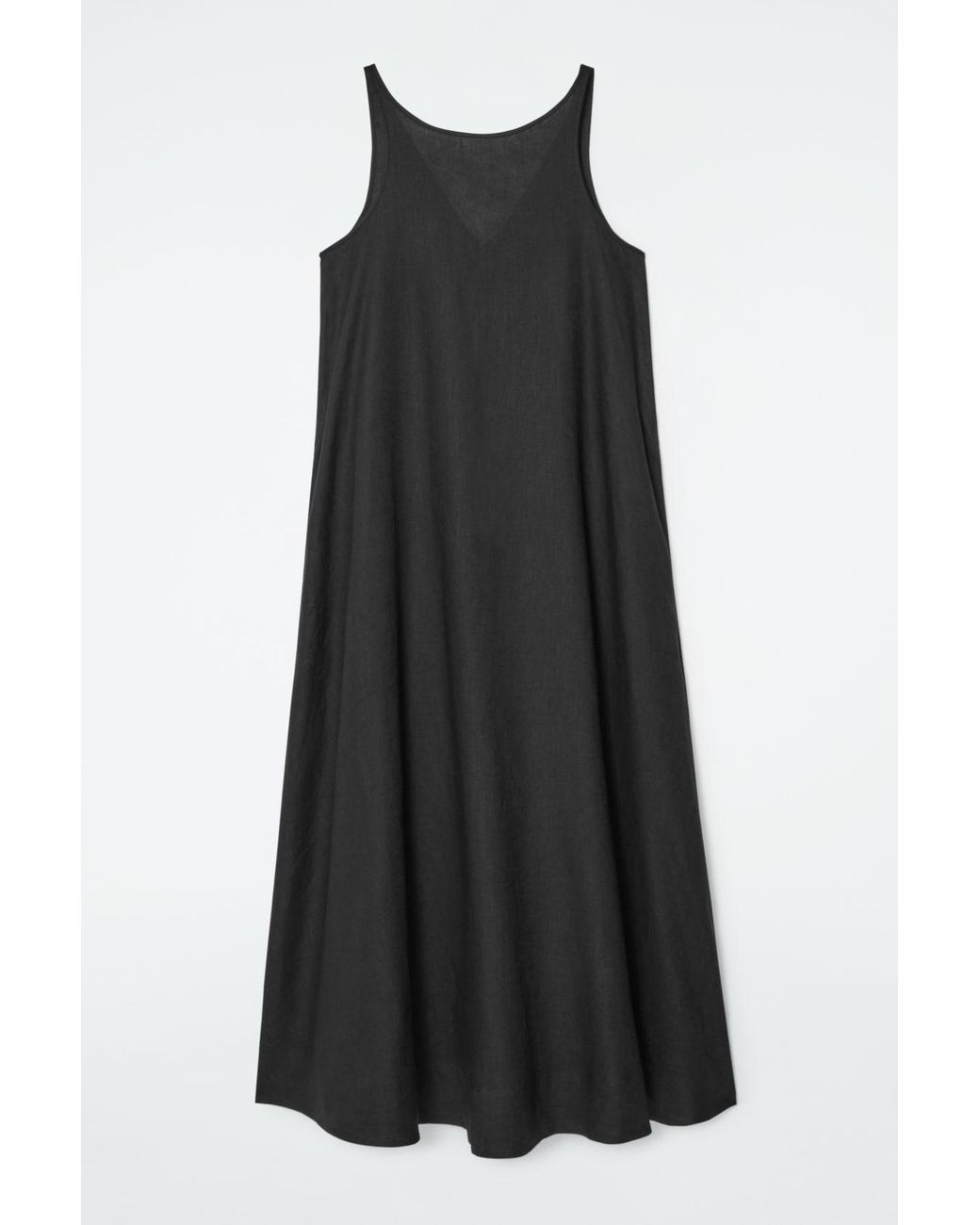 COS A-line Linen Maxi Dress in Black | Lyst
