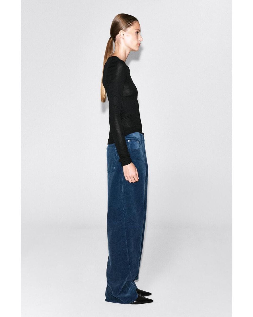 COS Blue Facade Corduroy Straight-Leg Jeans