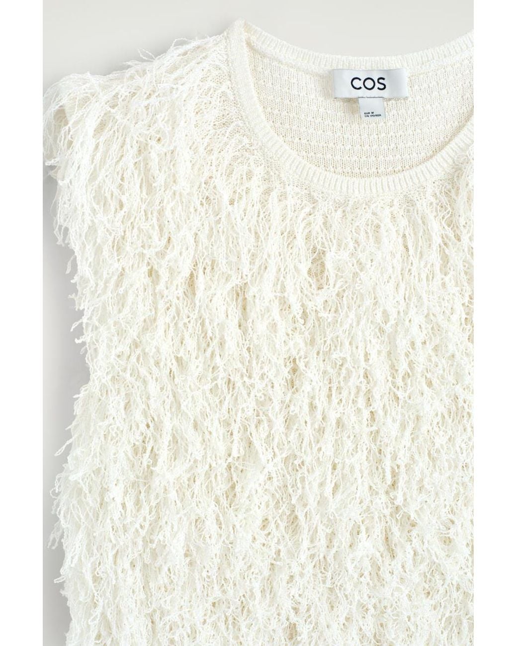 COS Natural Fringed Knitted Top