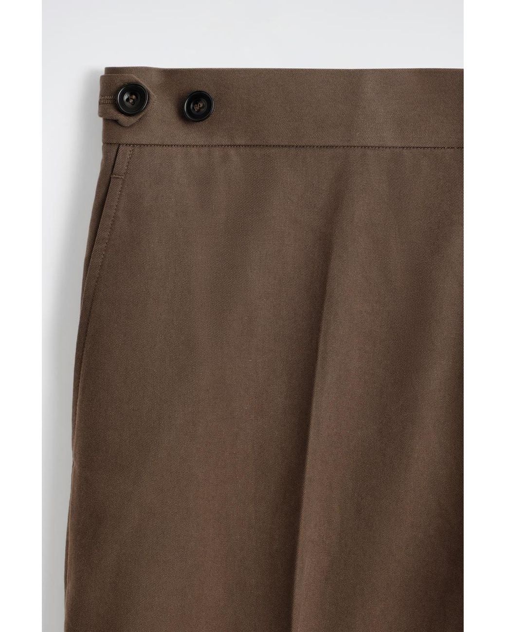 COS Brown Cotton Cropped Relaxed-Fit Straight-Leg Trousers for men