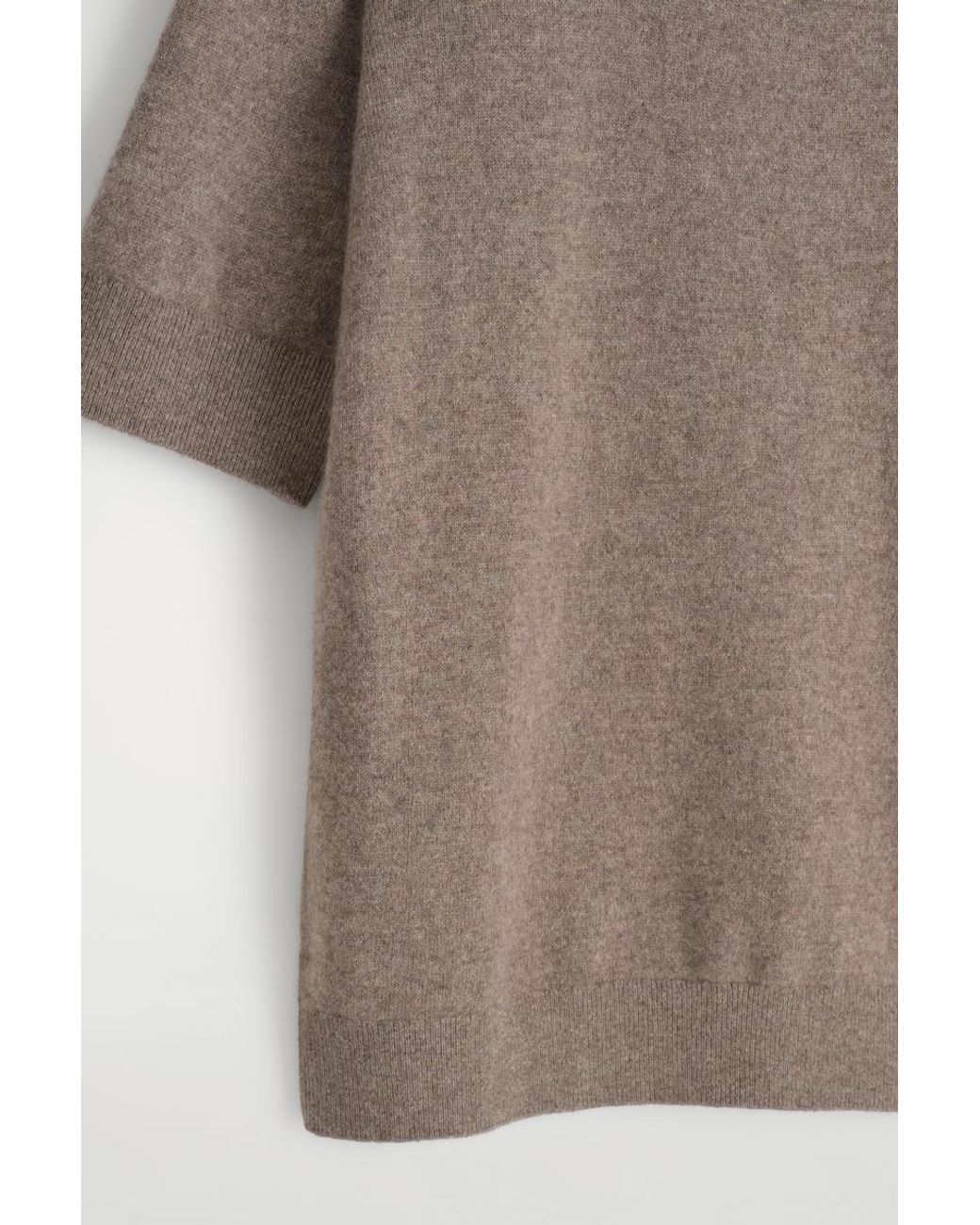 COS Black Cashmere Mock-Neck T-Shirt