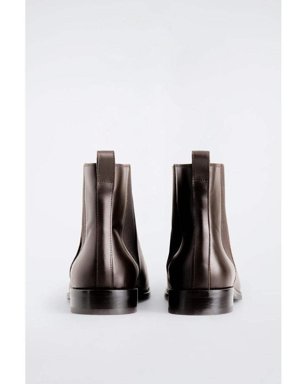 COS Brown Leather Chelsea Boots for men