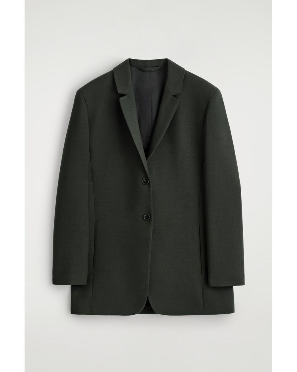 COS Black Longline Wool-Blend Blazer