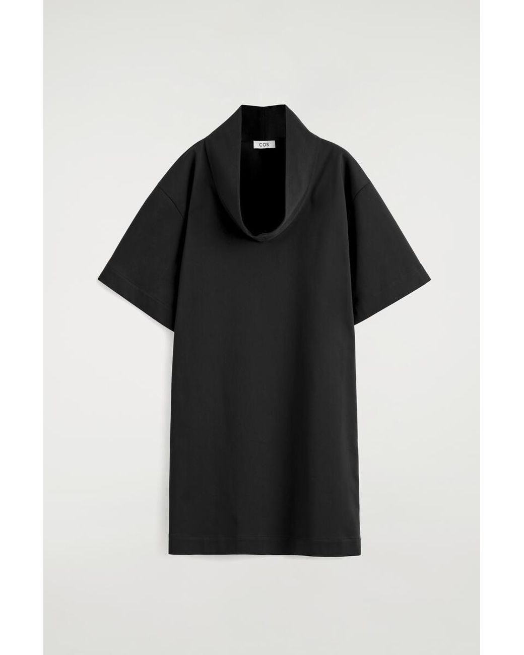 COS Black Mock-Neck Cocoon Mini Dress
