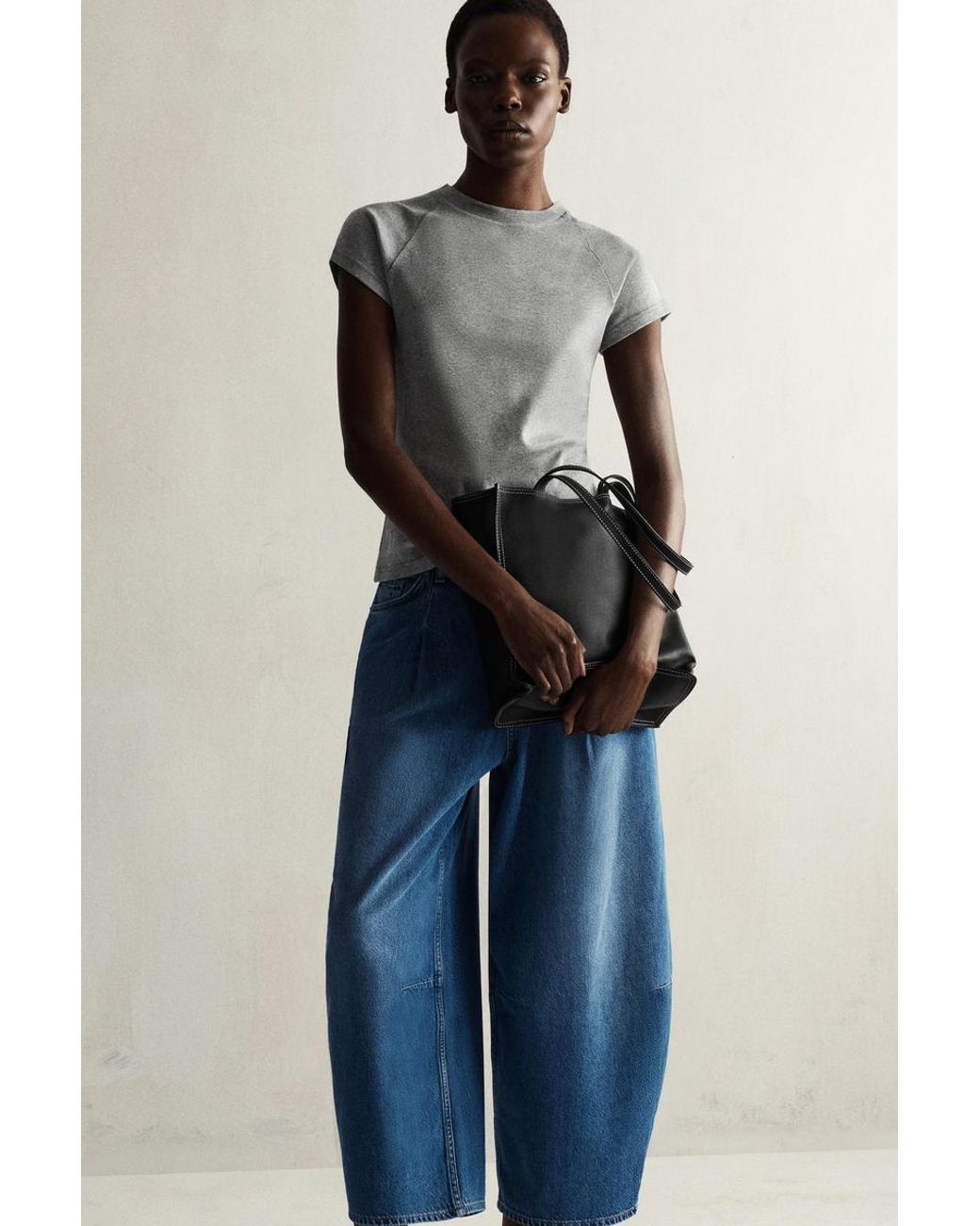 COS Twine Barrel-Leg Jeans in Blue | Lyst