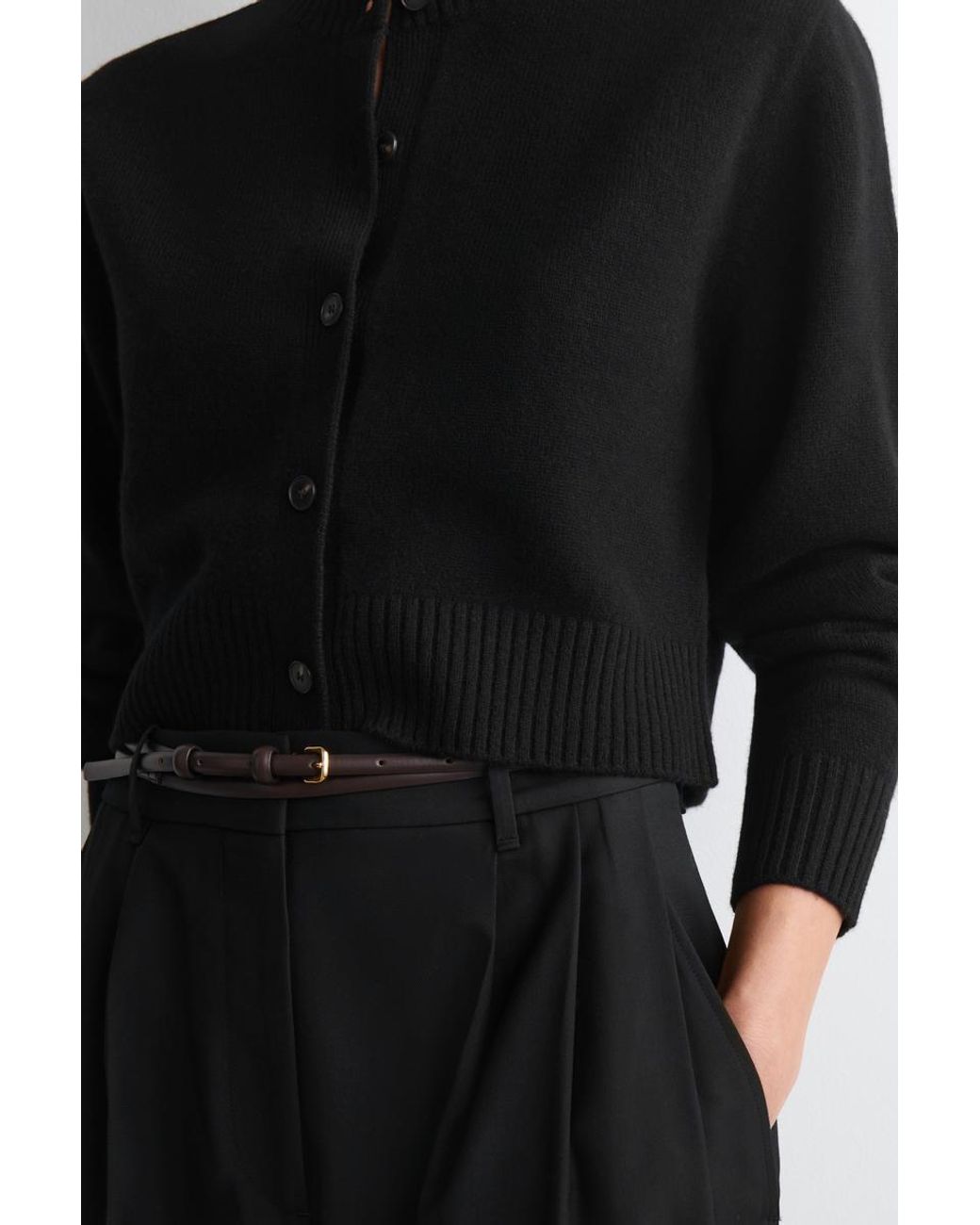COS Black Merino Wool Cardigan