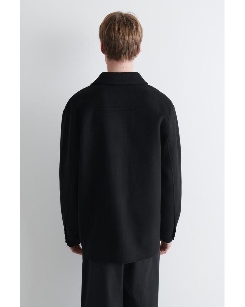 COS Black Double-Faced Wool Overshirt for men