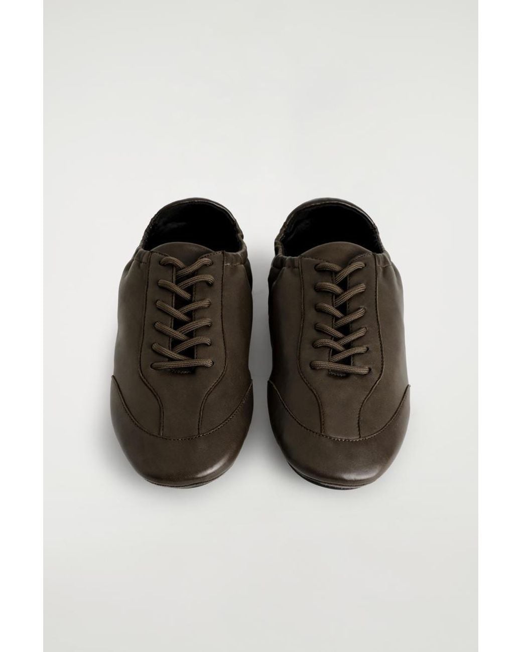 COS Brown Leather Ballet Trainers