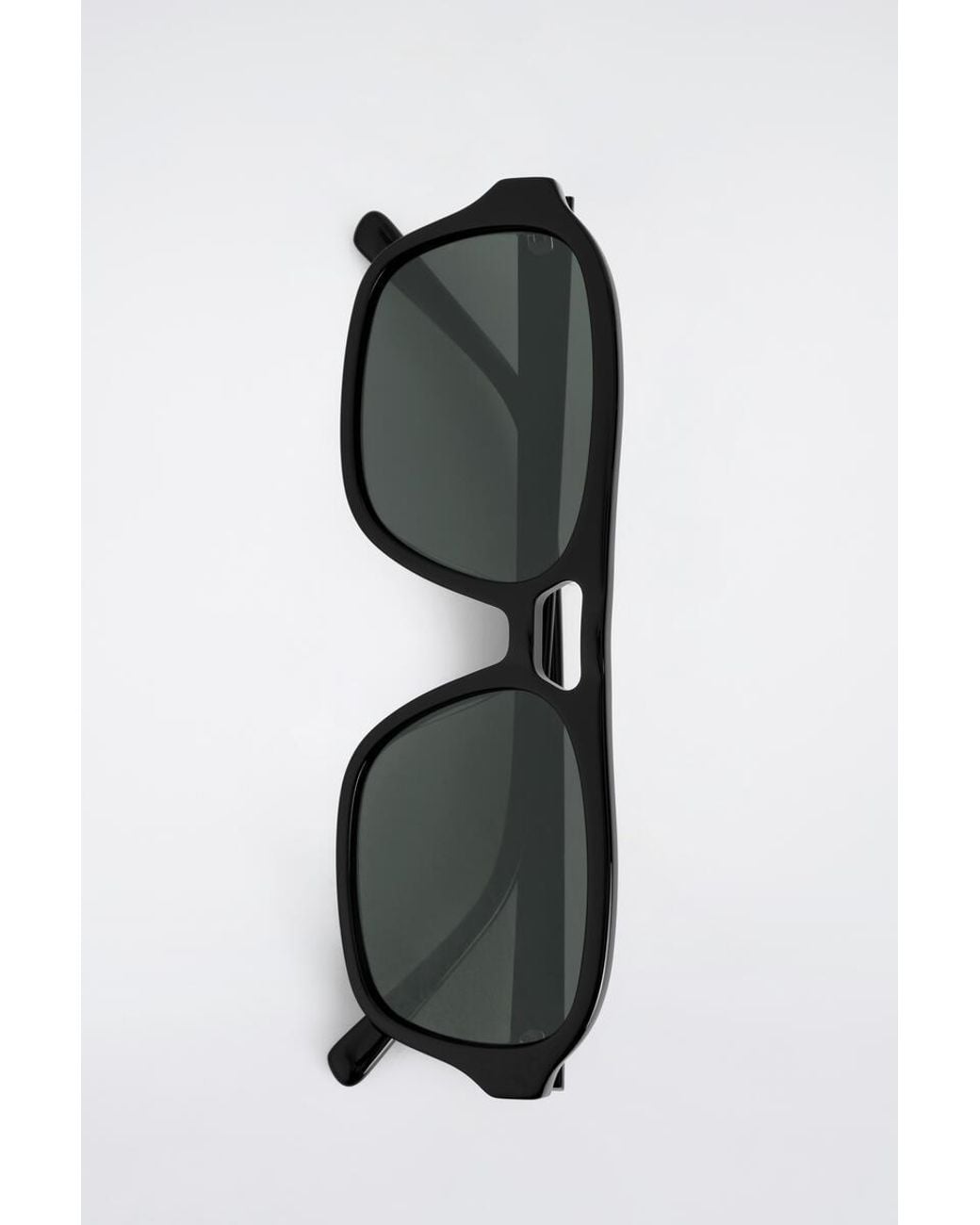 COS Black Rectangular Aviator Sunglasses for men