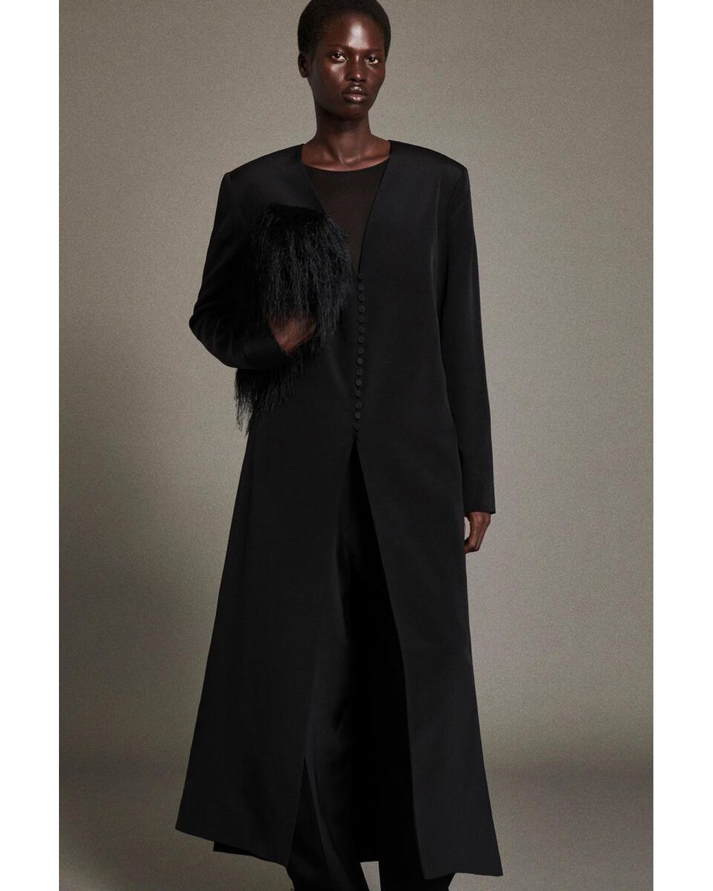 COS Black Pleated Silk-Crepe Barrel-Leg Trousers