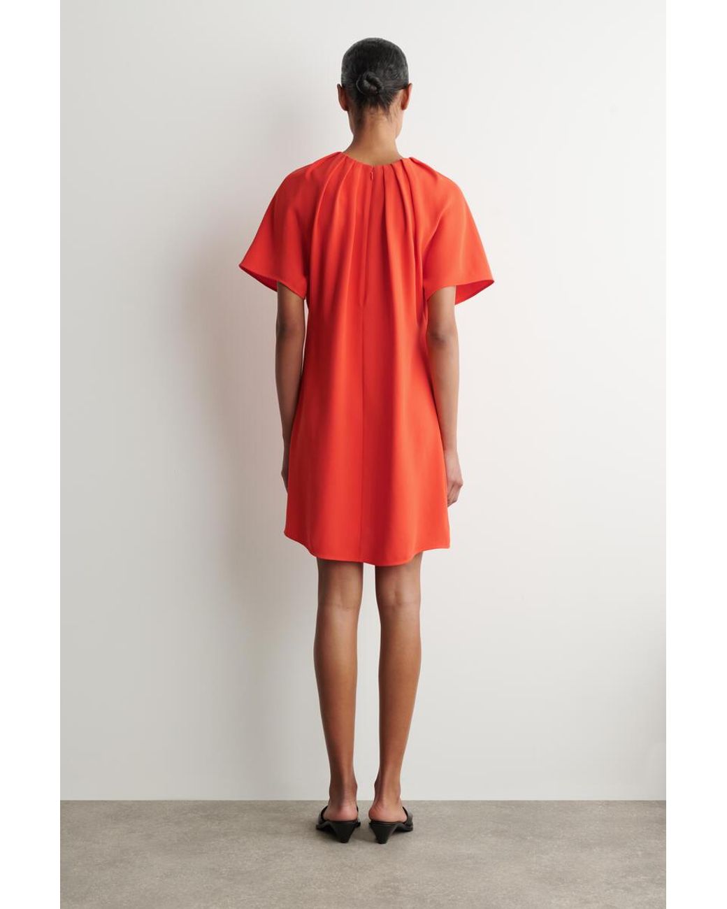 COS Gathered Short-Sleeved Mini Dress