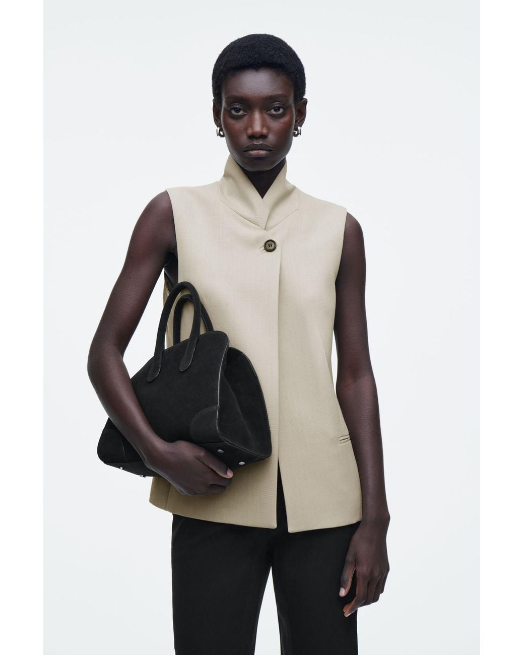 COS Mini Studio Bowling Bag - Suede in Black | Lyst