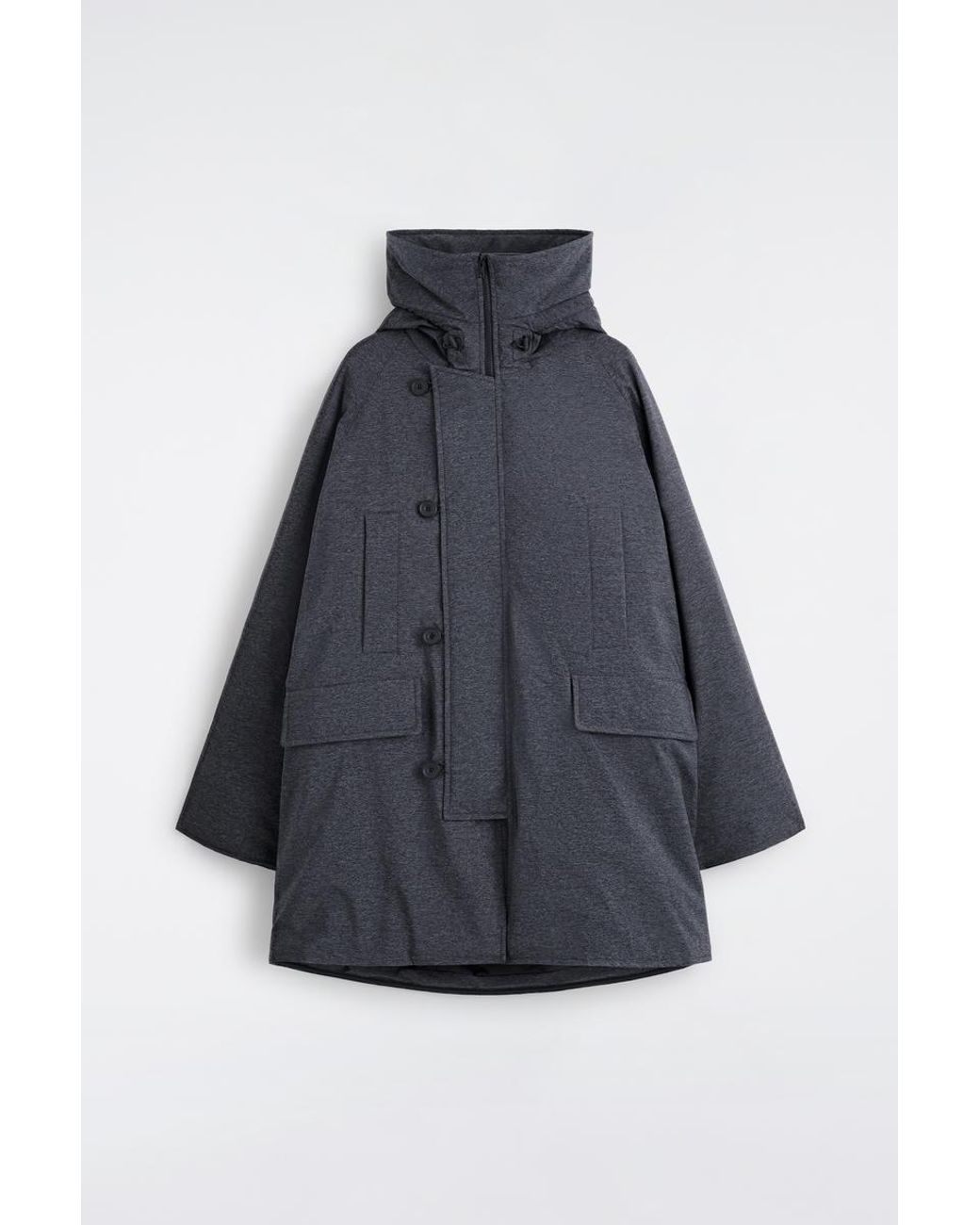 COS Blue Technical Hooded Down Parka for men