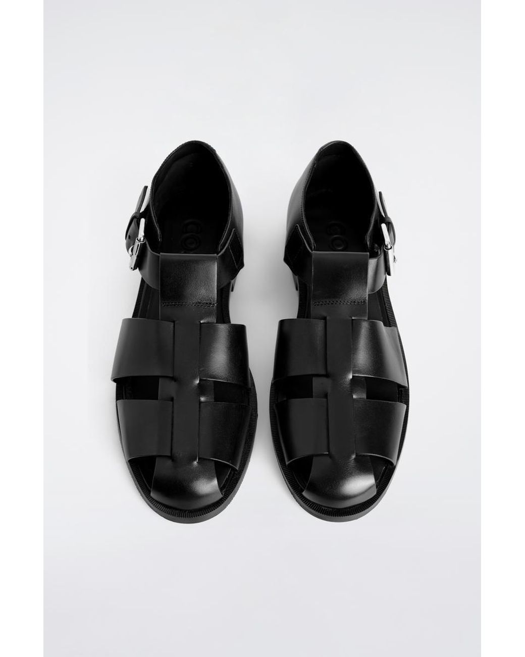 COS White Leather Fisherman Sandals for men