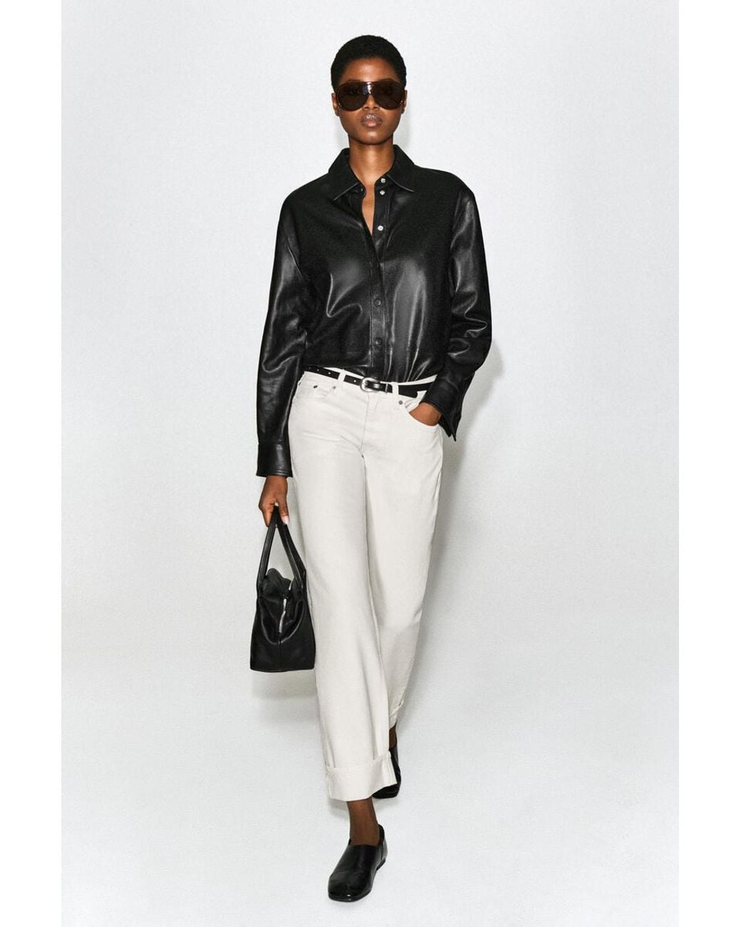 COS Natural Folde Curved-Leg Turn-Up Jeans