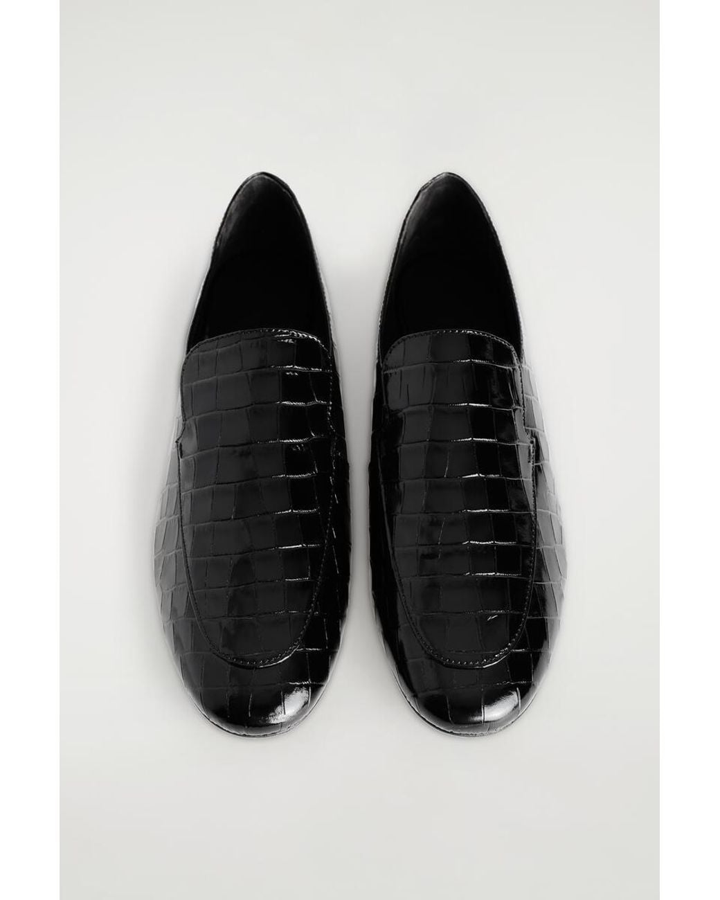 COS White Croc-Effect Leather Loafers