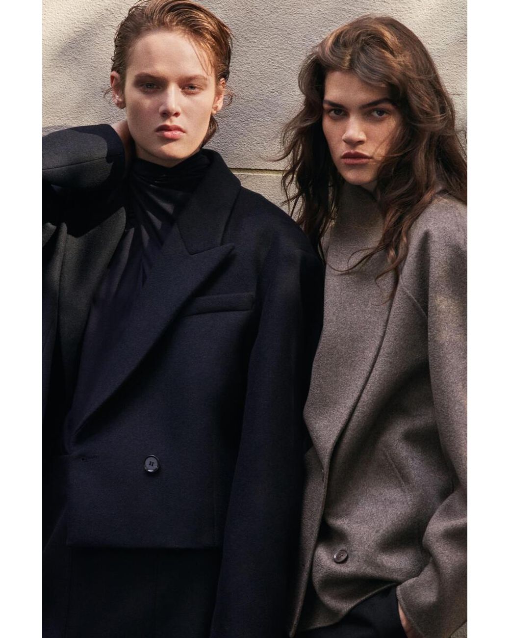 COS Black Oversized Cropped Boiled Wool-Blend Blazer