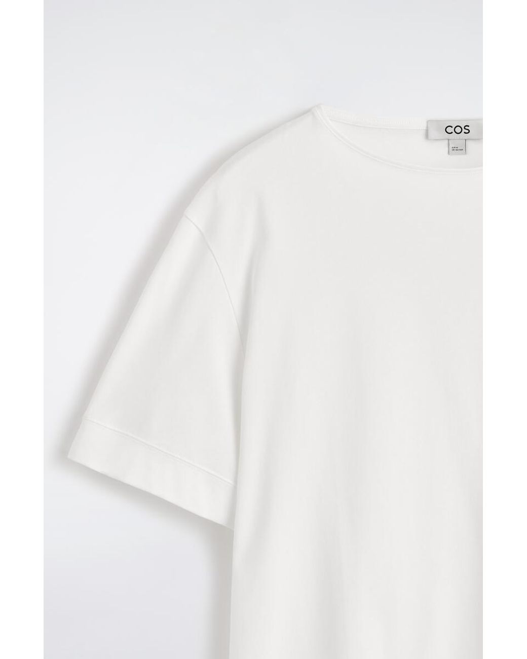 COS White Boat-Neck Cotton T-Shirt for men