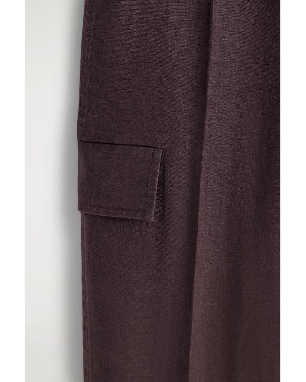 COS Red Belted Linen Barrel-Leg Pants