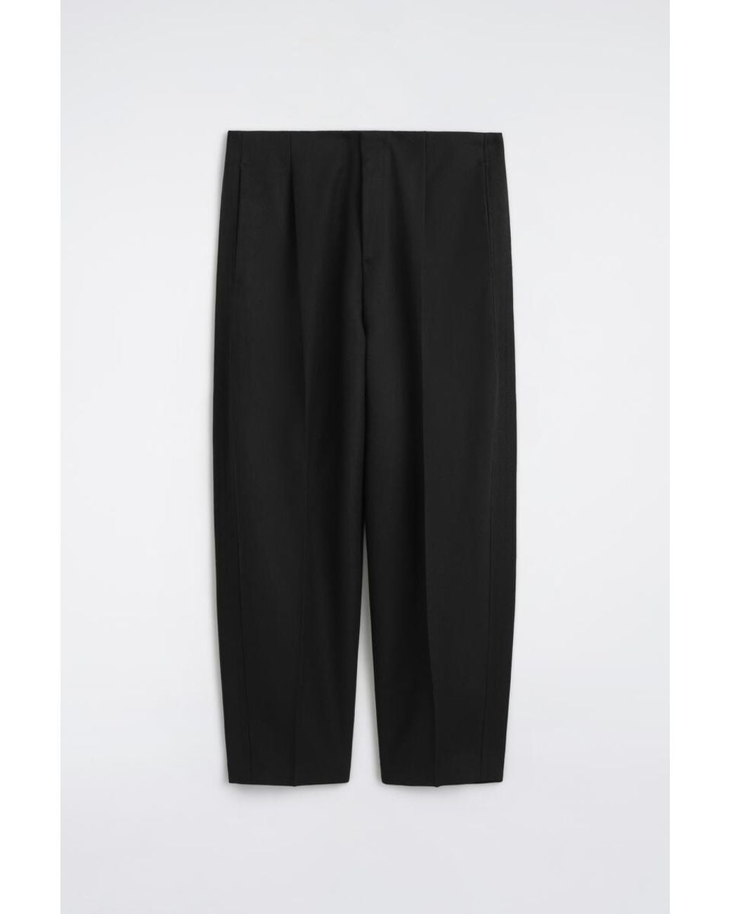 COS Black Wool Regular-Fit Barrel-Leg Tuxedo Pants for men