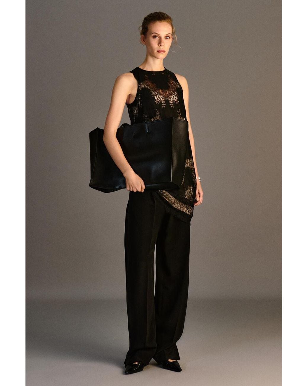 COS Black Pleated Silk-Crepe Barrel-Leg Trousers