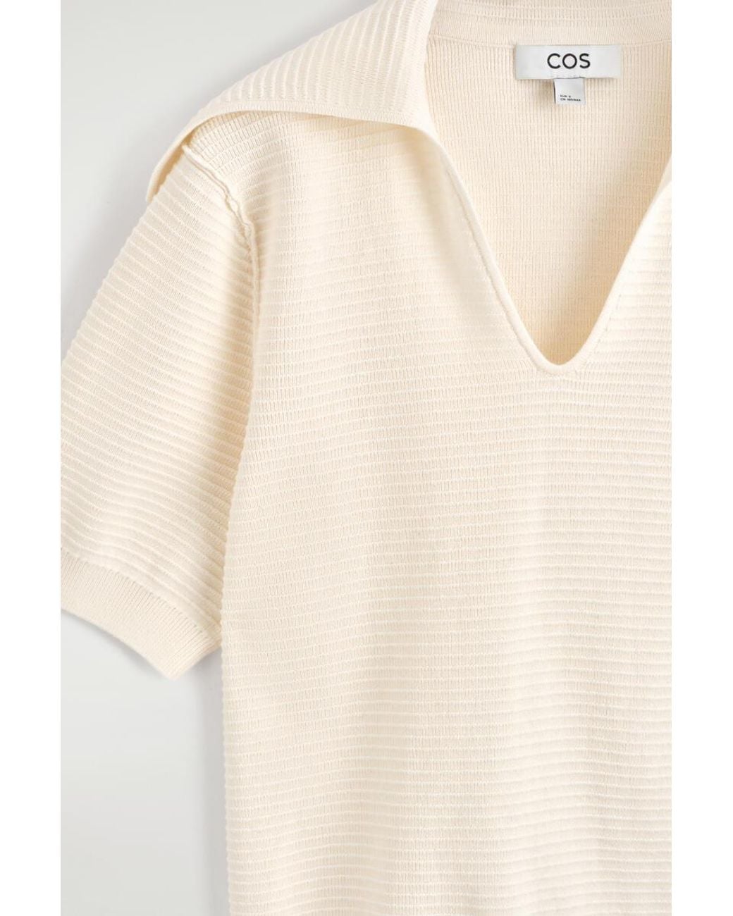COS Natural Sailor-Collar Knitted Top