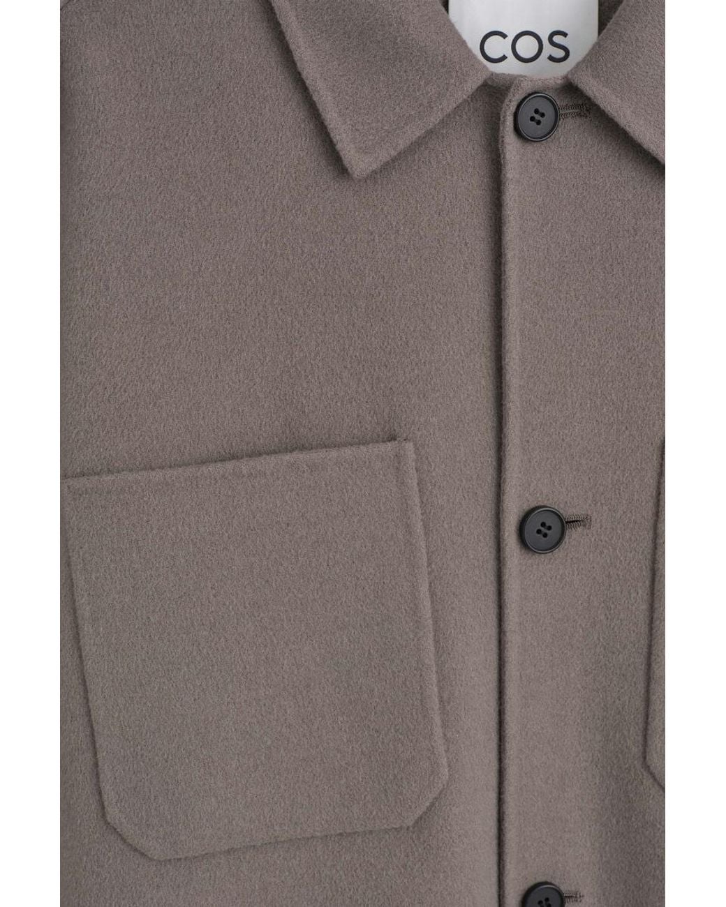 COS Brown Double-Faced Wool Overshirt for men
