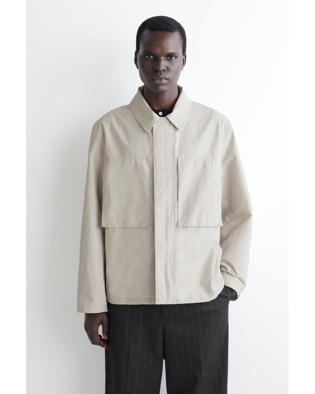 COS White Packable-Hood Windbreaker Jacket for men