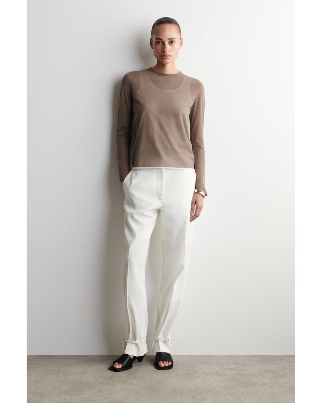 COS Natural Layered Knit Long-Sleved Top