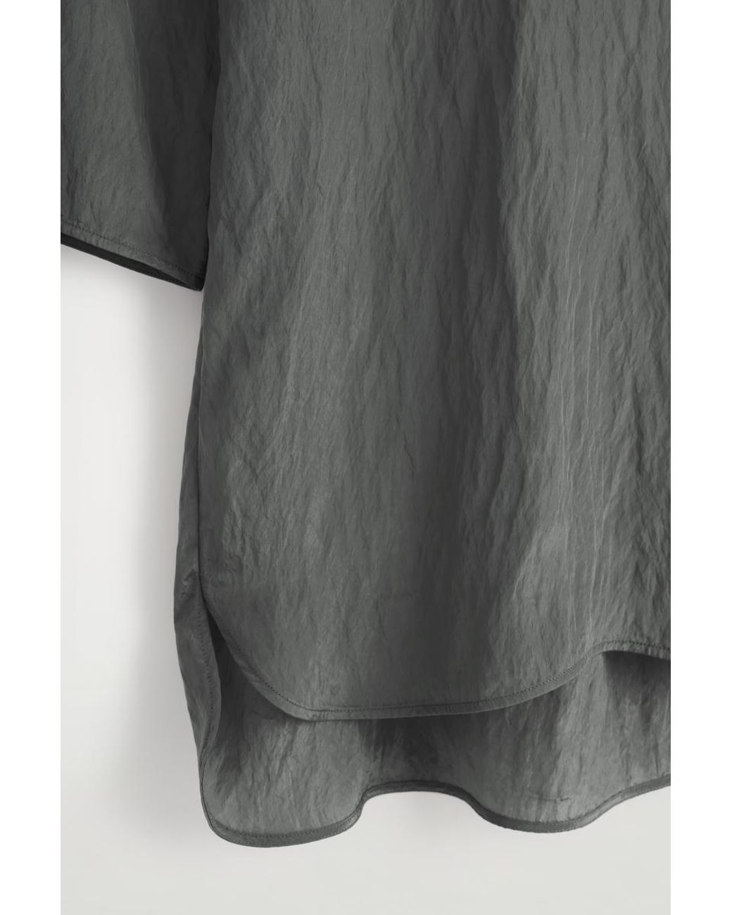 COS Gray Crinkled-Satin Mini Dress