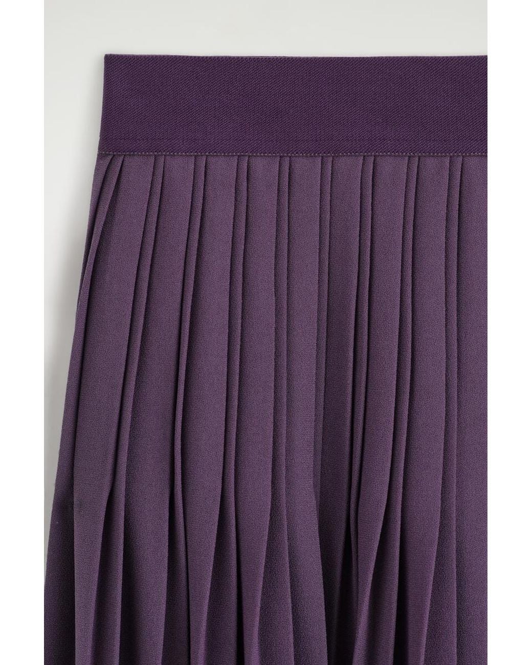 COS Purple Pleated Crepe Midi Skirt