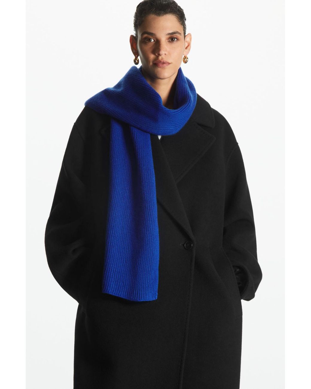 COS Cashmere-blend Scarf in Blue | Lyst