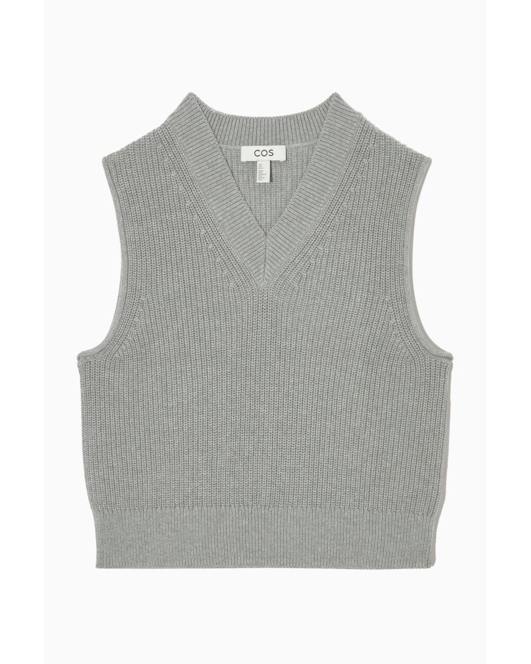 COS Chunky Knit Vest in Gray | Lyst