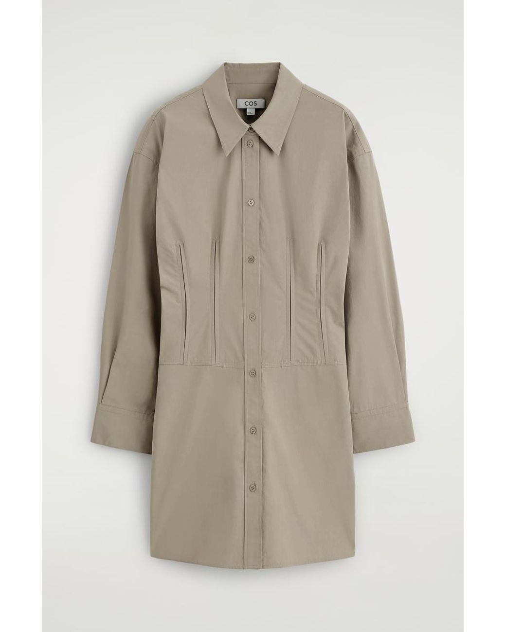 COS Natural Waisted Cotton Shirt Dress