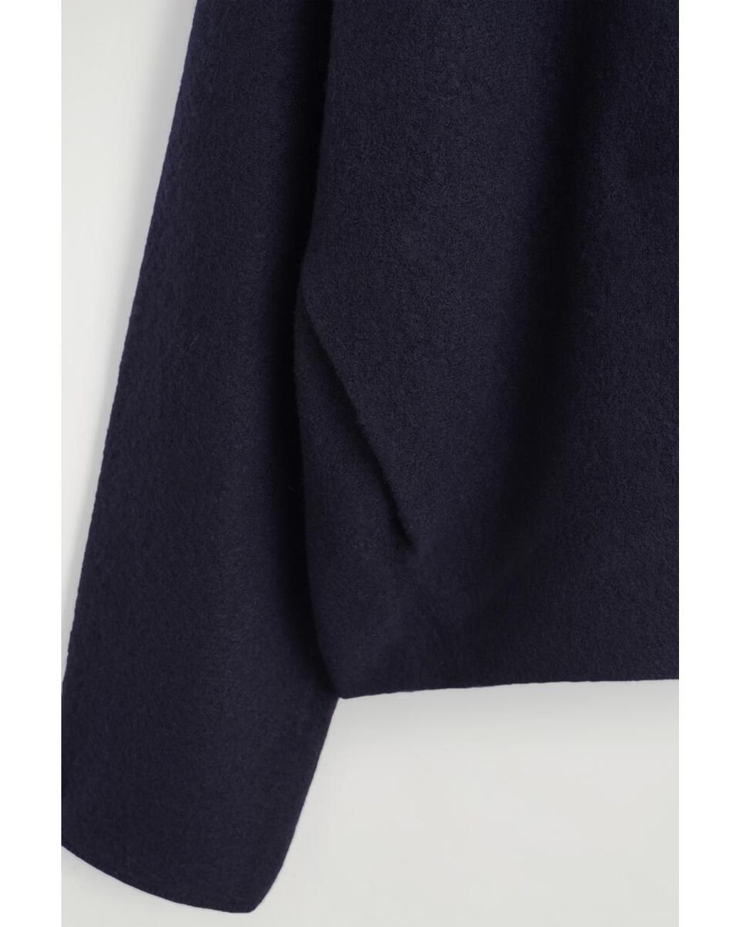 COS Blue Sculpted Merino Wool Zip-Up Jacket