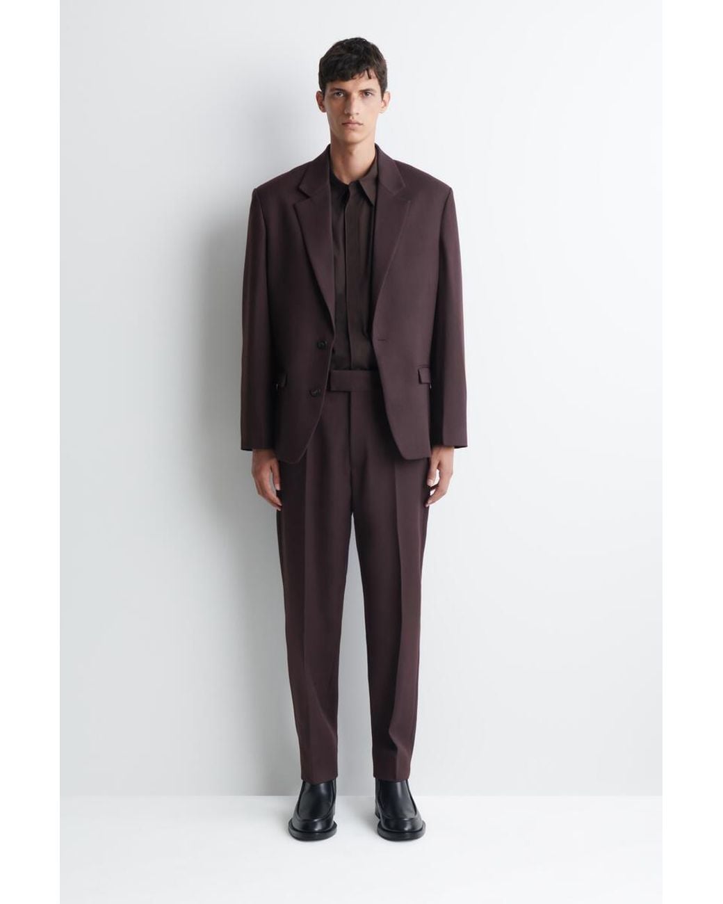 COS Purple Wool-Twill Single-Breasted Blazer for men
