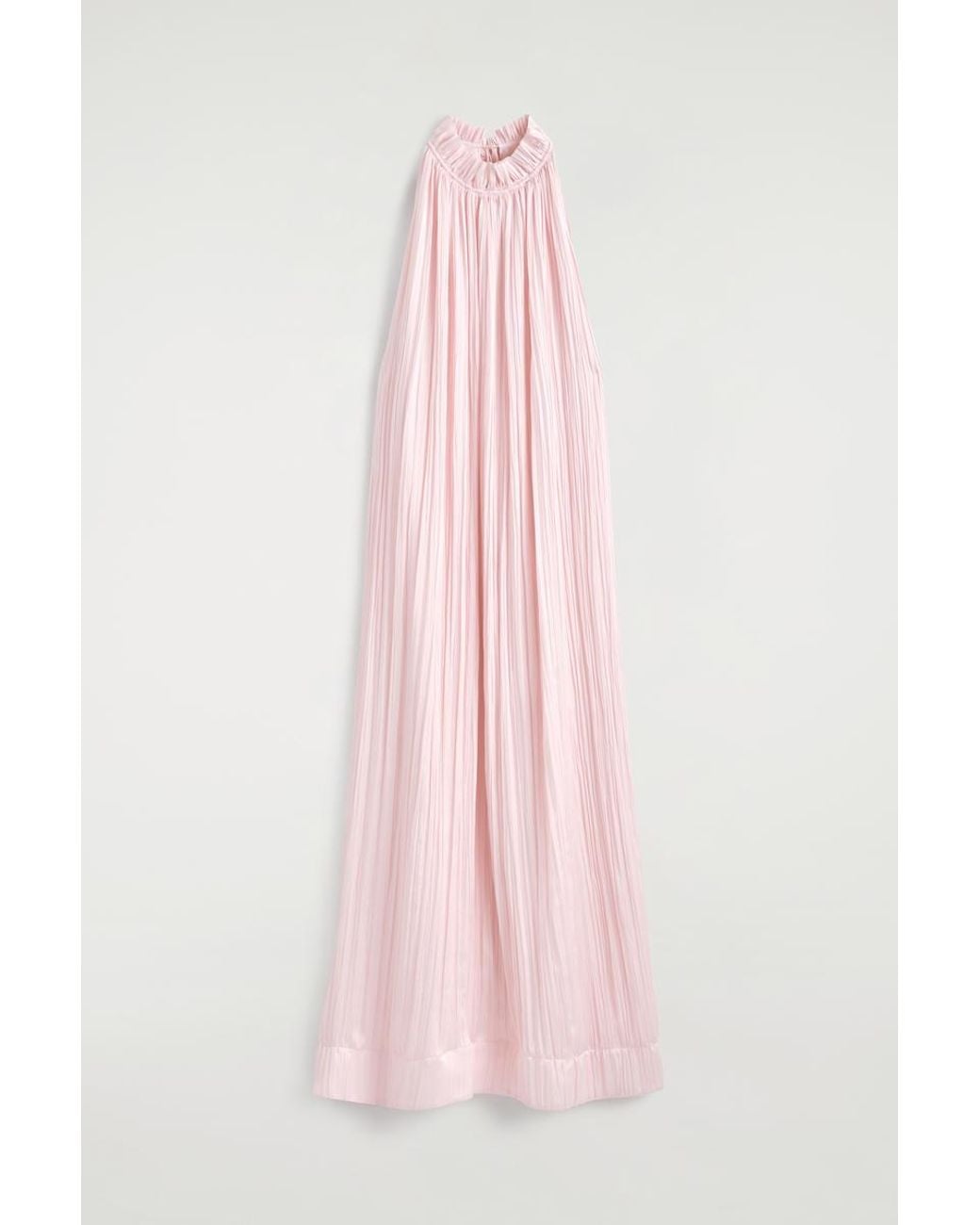 COS Pink Crinkled-Satin Midi Dress