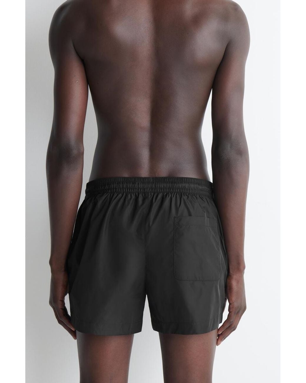 COS Black Stripe-Detail Swim Shorts for men