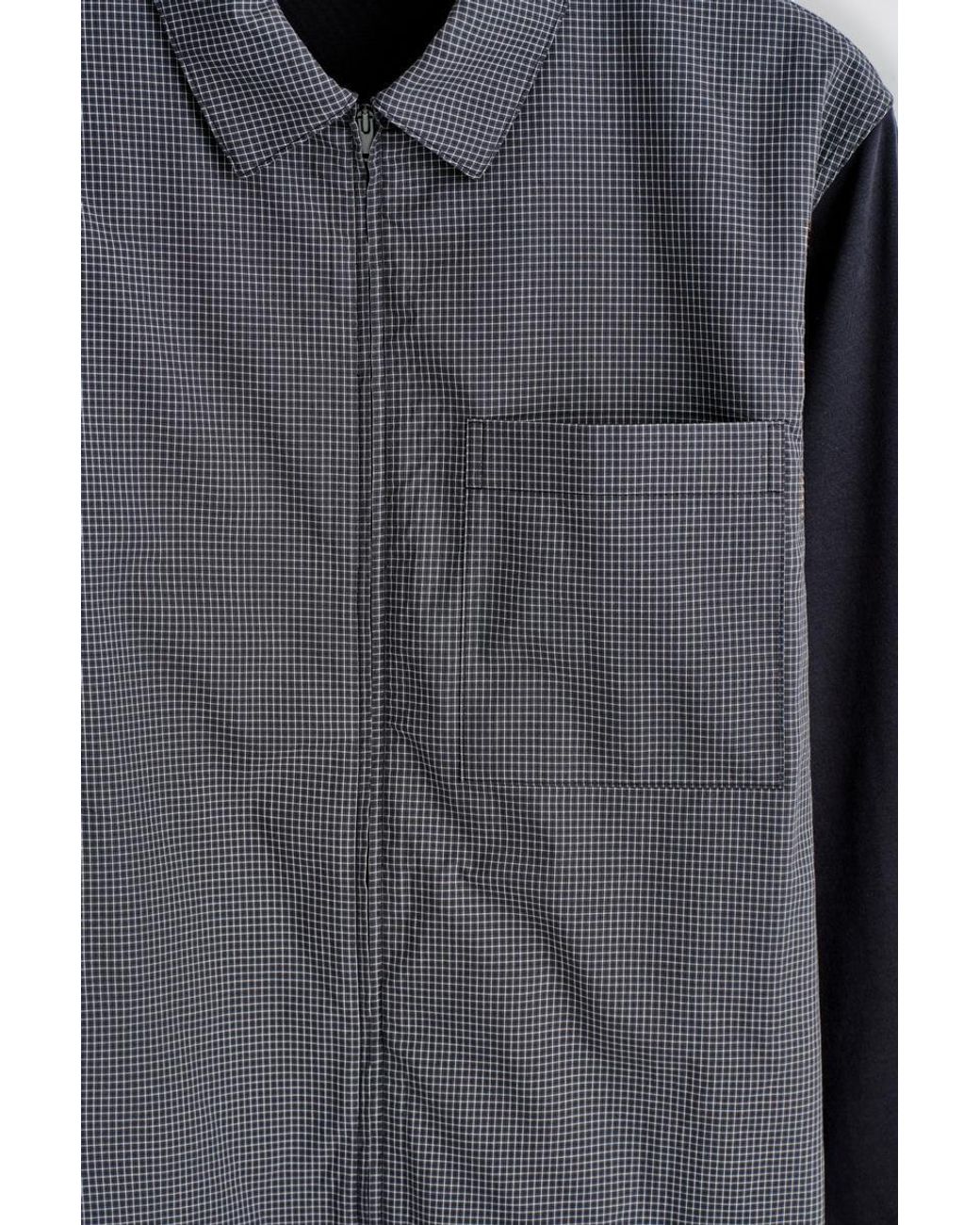 COS Gray Jersey-Panelled Checked Harrington Jacket for men