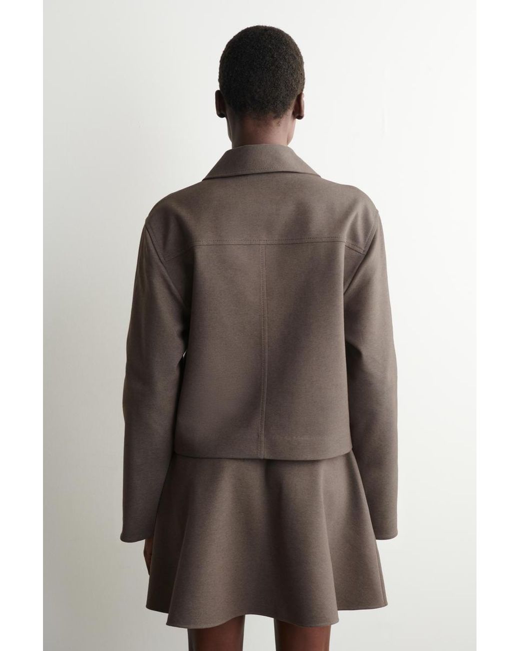 COS Brown Rounded Jersey Jacket
