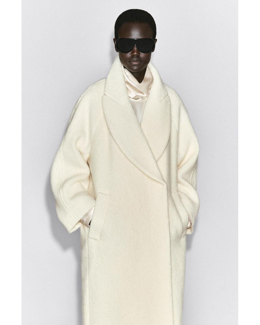 COS Natural Brushed Wool Maxi Coat