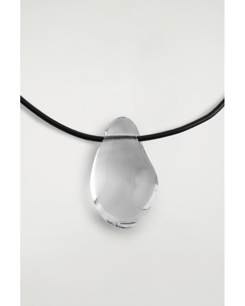 COS White Domed Glass Pendant Necklace