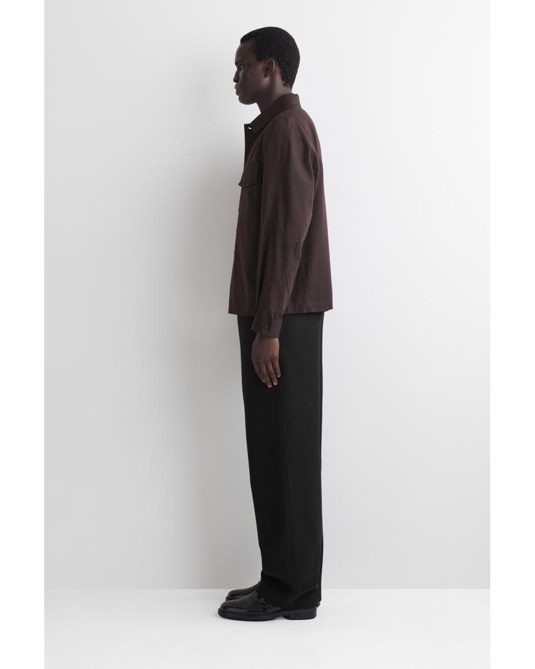 COS Brown Relaxed Cotton Overshirt for men