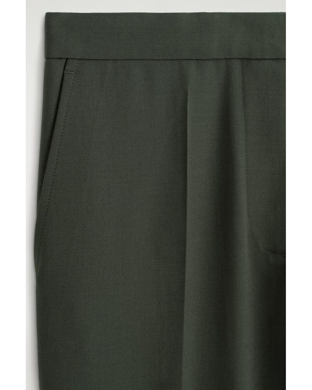 COS Green Tailored Twill Flared Pants