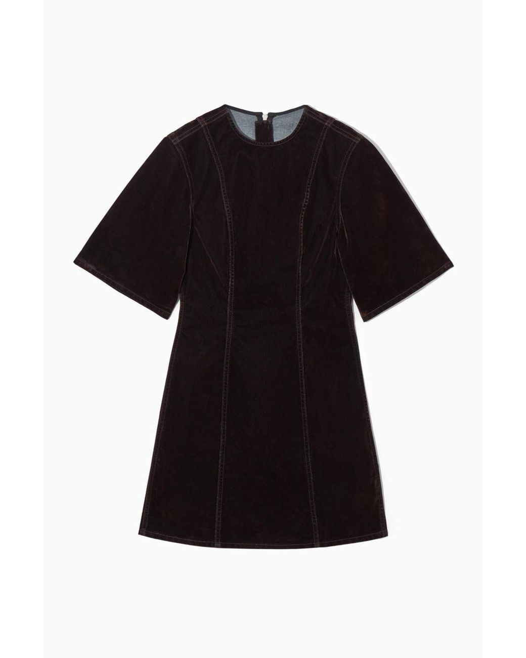 COS Panelled Denim Mini Dress in Black | Lyst