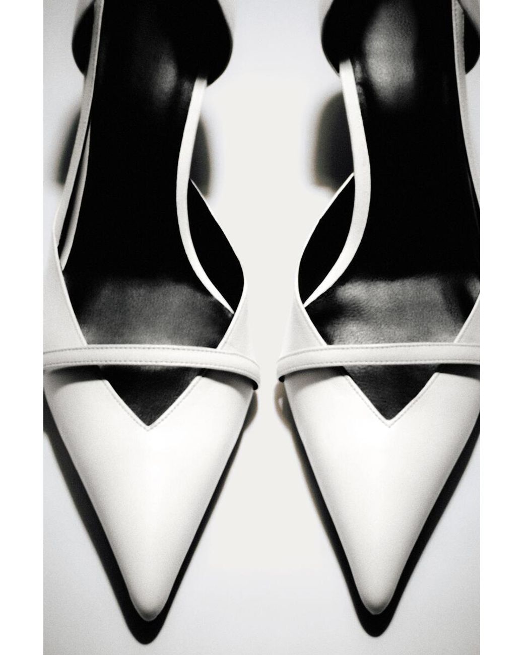 COS White Strap-Detail Leather Pumps