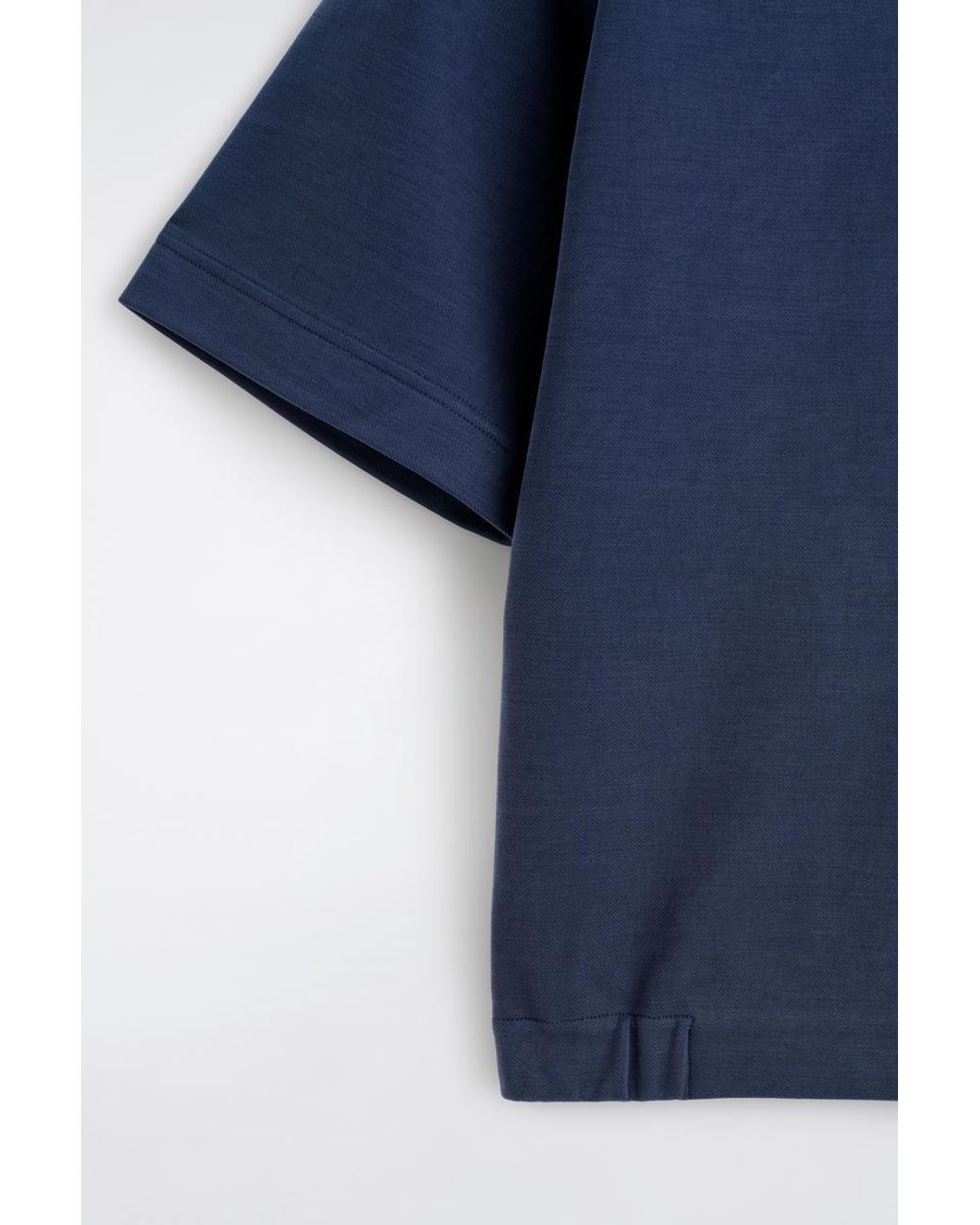 COS Blue Jersey-Bonded Cotton-Twill Polo Shirt for men