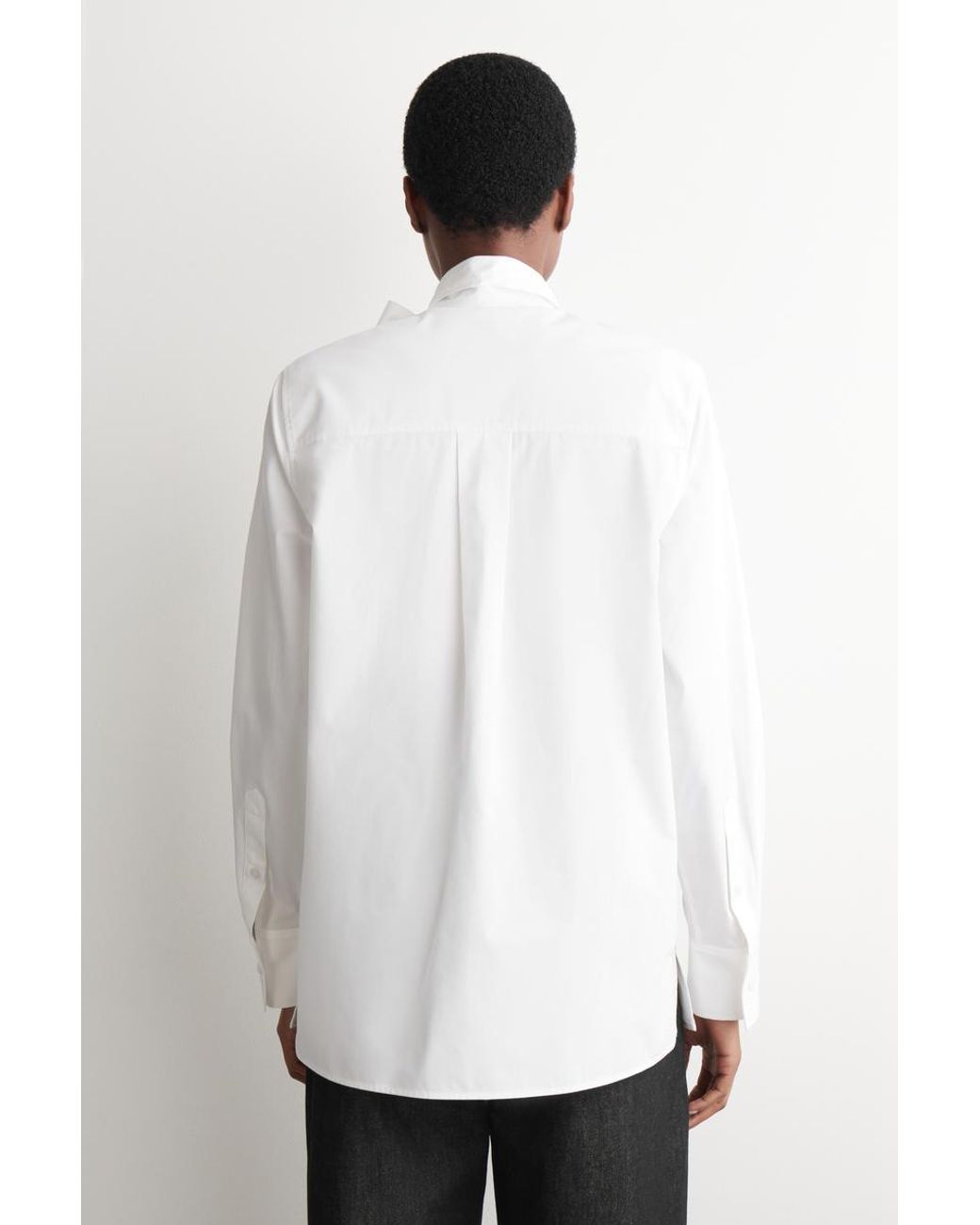 COS White Bow-Detail Cotton Blouse