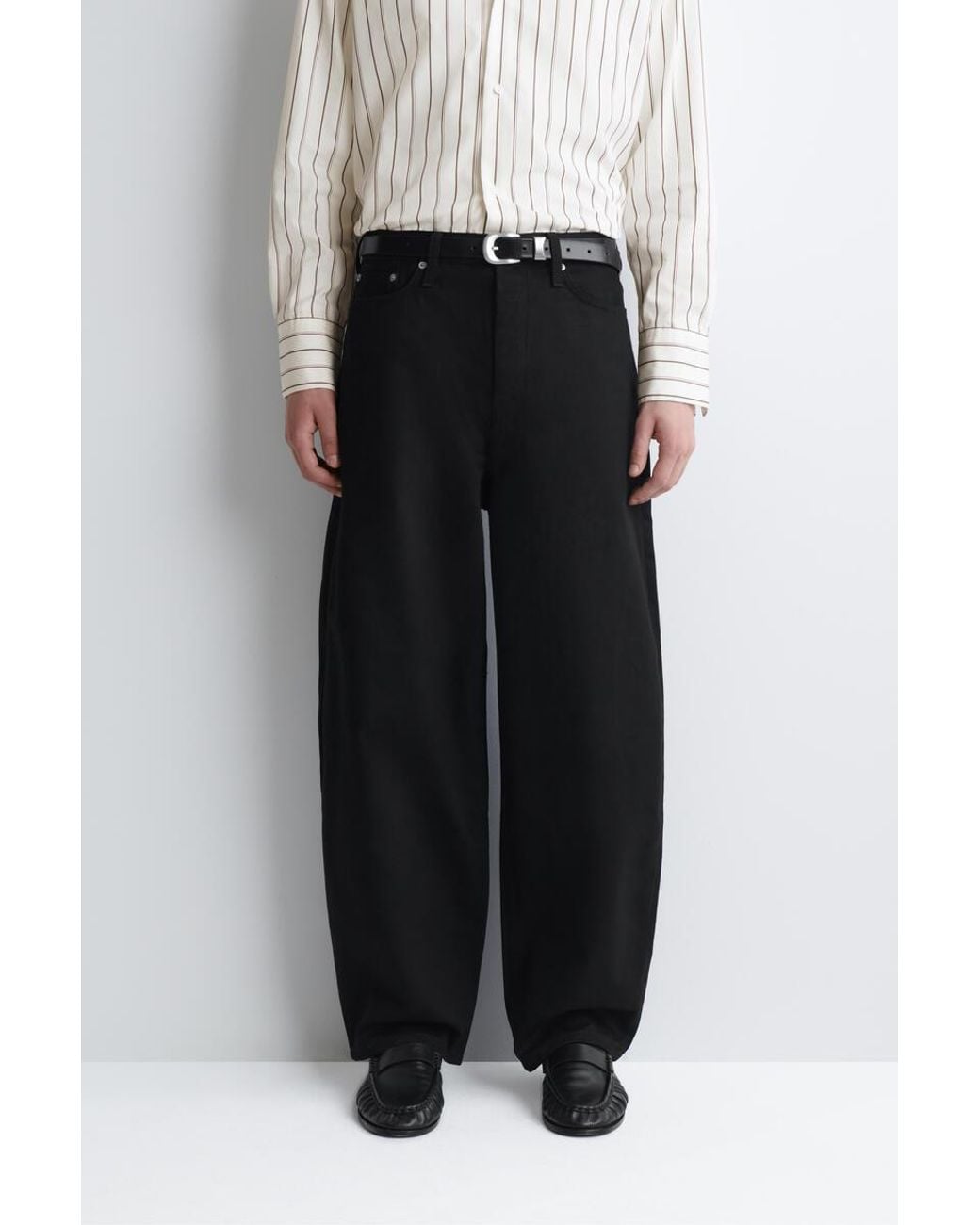 COS Black Mallow Relaxed-Fit Barrel-Leg Jeans for men