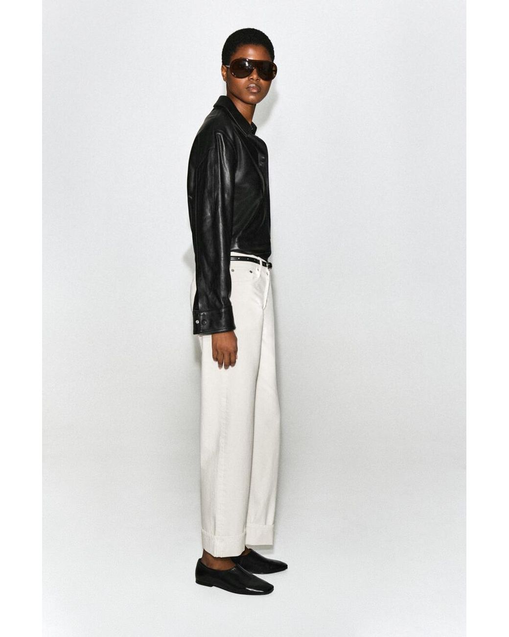 COS Natural Folde Curved-Leg Turn-Up Jeans